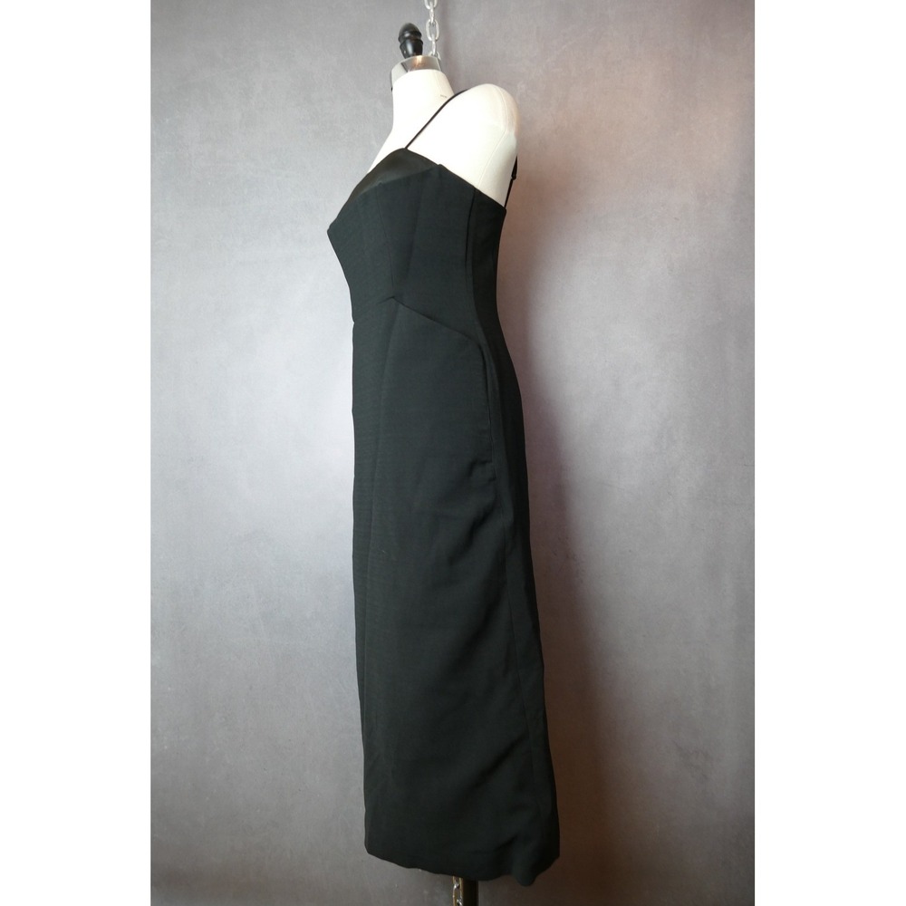 NWT‎ C/MEO Collective Black MIDI Dress Sleeveless Cocktail Party Side Slit M - Picture 14 of 16